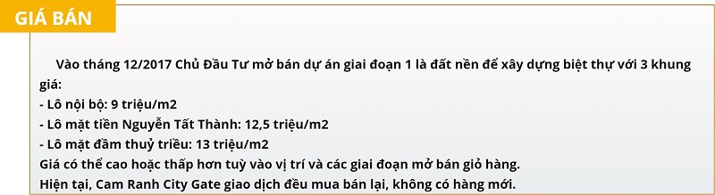 BẢNG GIÁ CAM RANH CITY GATE — Dự án Cam Ranh City Gate và 5 lý do khách hàng đầu tư