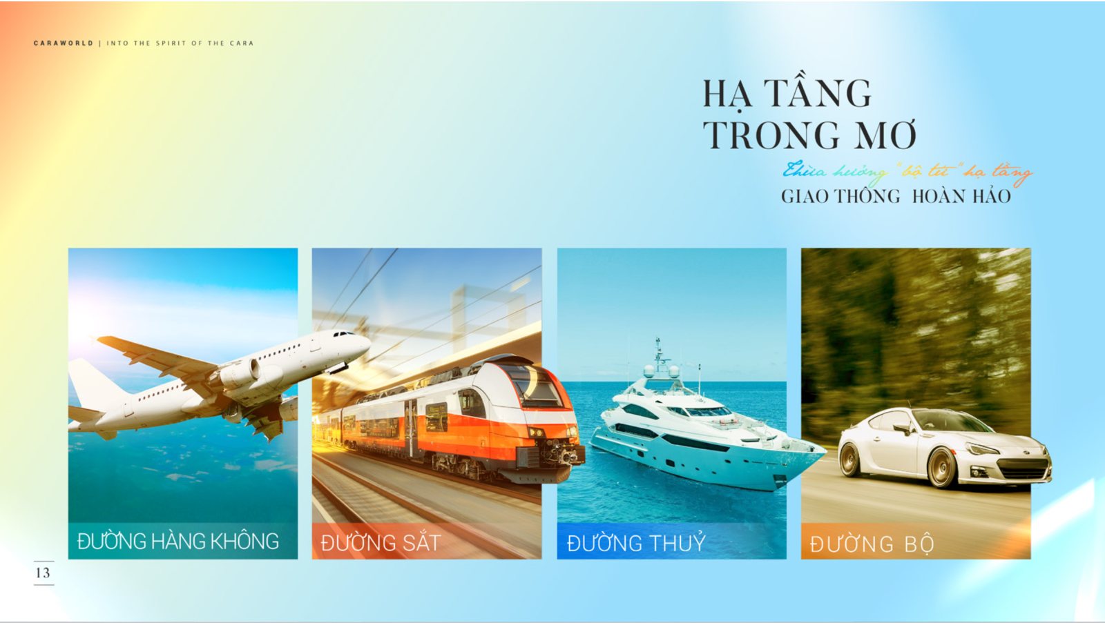 Hạ tầng giao thông CaraWorld đủ 4 loại hình: hàng không, đường sắt, đường thủy, đường bộ