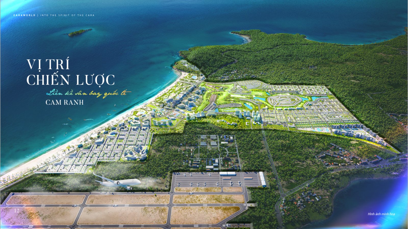 Vị trí chiến lược CaraWorld Cam Ranh — liền kề sân bay quốc tế Cam Ranh, mặt tiền biển Bãi Dài