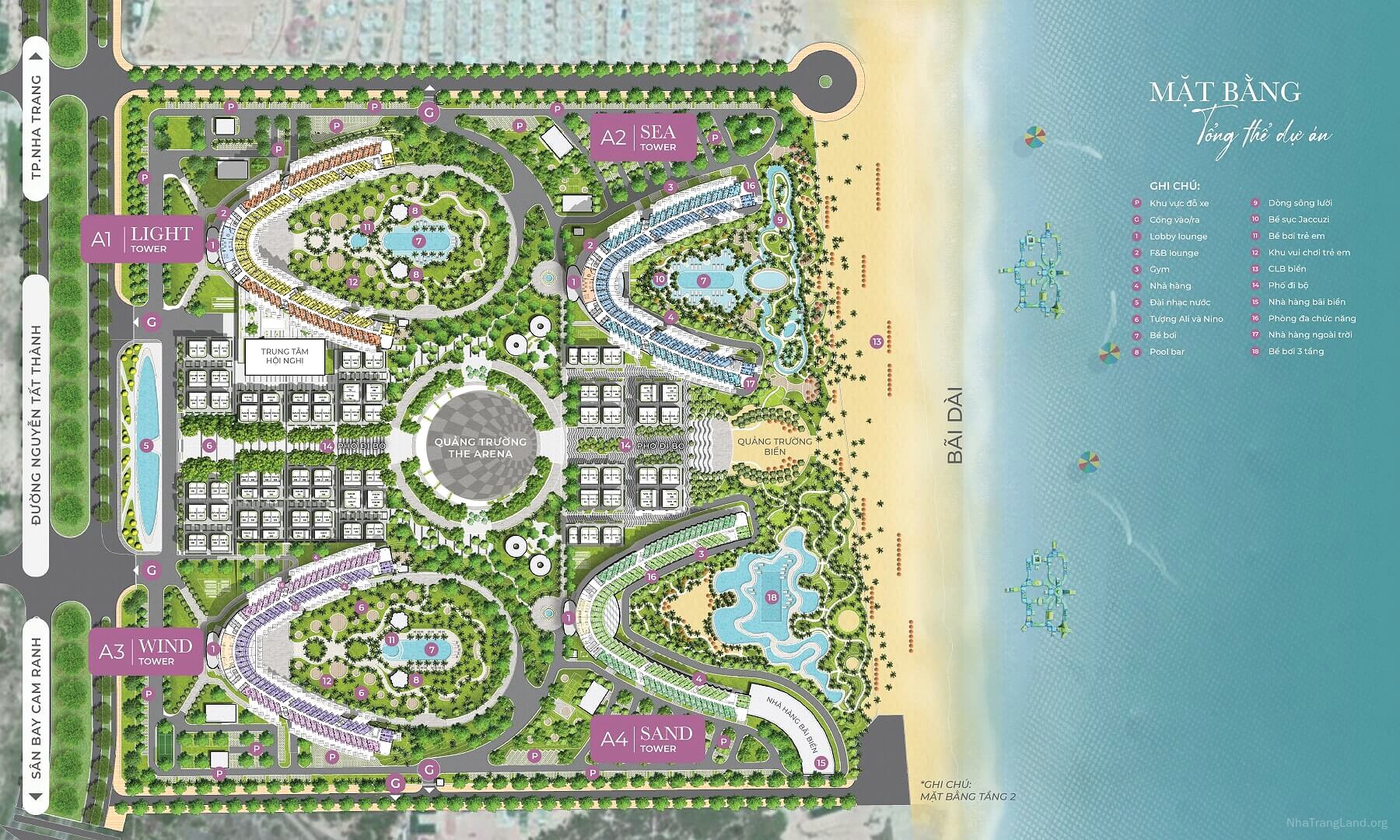 Mặt bằng tổng thể dự án The Arena Cam Ranh - Bãi Dài