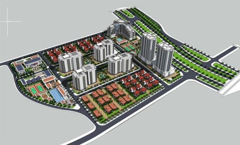 Phối cảnh khu biệt thự MHDI Cam Ranh nhìn từ trên cao