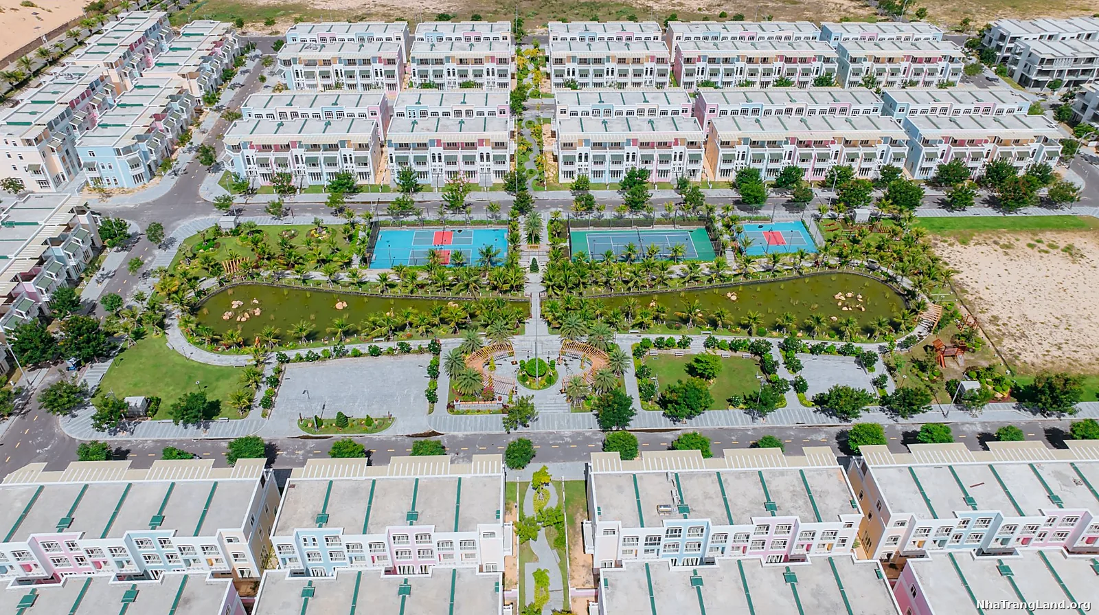 Sun Park flycam công viên sân tennis